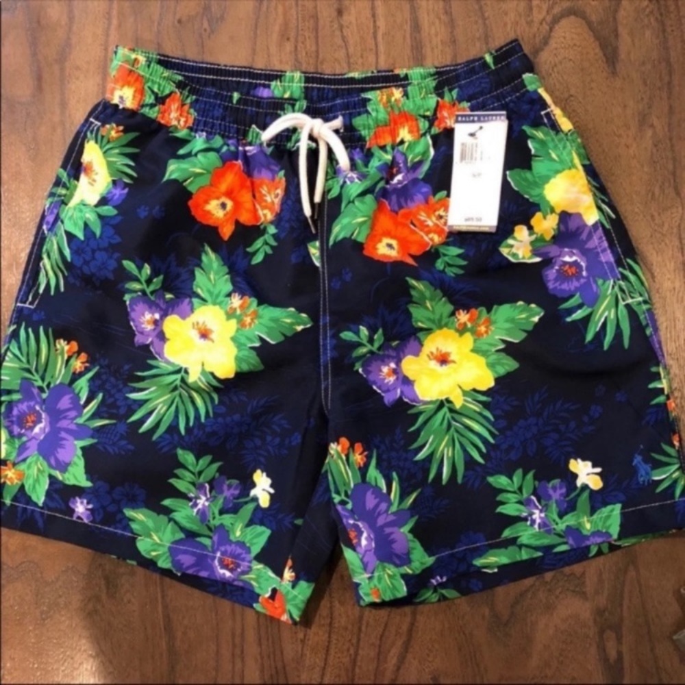 Polo by Ralph Lauren Men's Floral Print Beachwear Swim Trunks